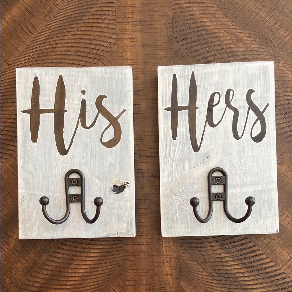 Rustic His and Hers Wall Hooks